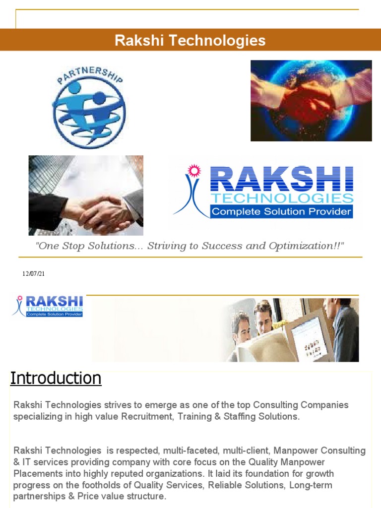 Rakshi Technologies: Manpower Solutions Expert | PDF | Recruitment ...