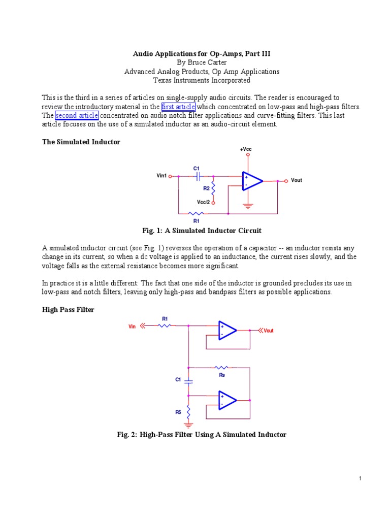 Op-Amp Applications in Audio Circuits | PDF | Equalization (Audio ...