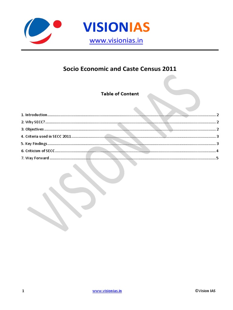 Socio Economic Caste Census 2011 PDF | Download Free PDF | Census | Poverty