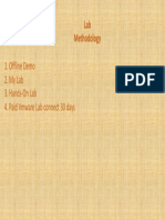 Lab Methodology: 1. Offline Demo 2. My Lab 3. Hands-On Lab 4. Paid Vmware Lab Connect 30 Days