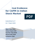 Capm Evidence Indian Stock Market