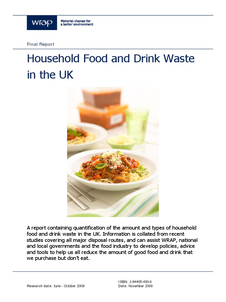Household Food and Drink Waste in The UK WRAP PDF PDF Waste
