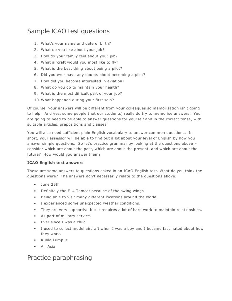 icao test part 1