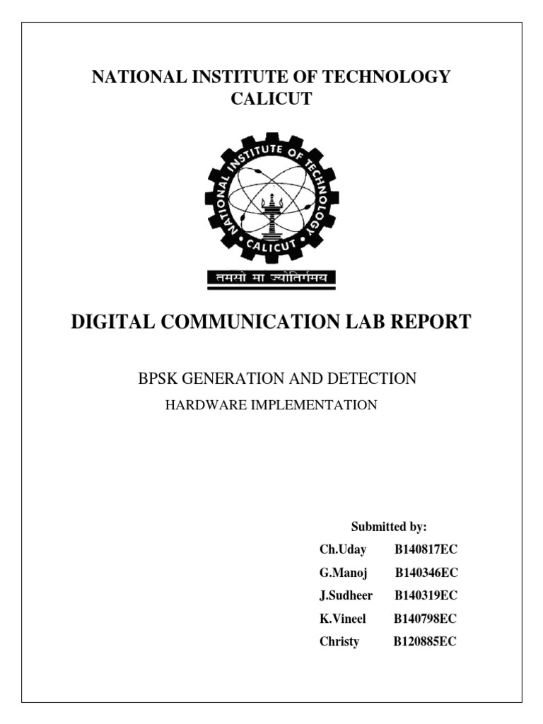 National Institute of Technology Calicut Digital Communication Lab