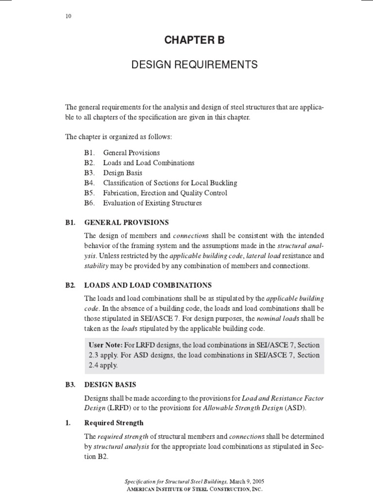 Aisc Design Requirement | PDF