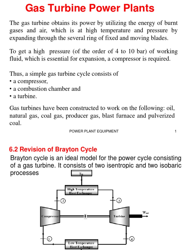 06 Gas Turbine Plant | PDF | Gas Turbine | Turbine