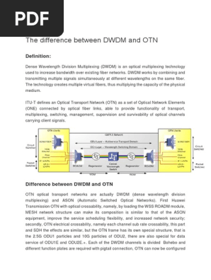 Between Dwdm Otn Wavelength Division Multiplexing Multiplexing