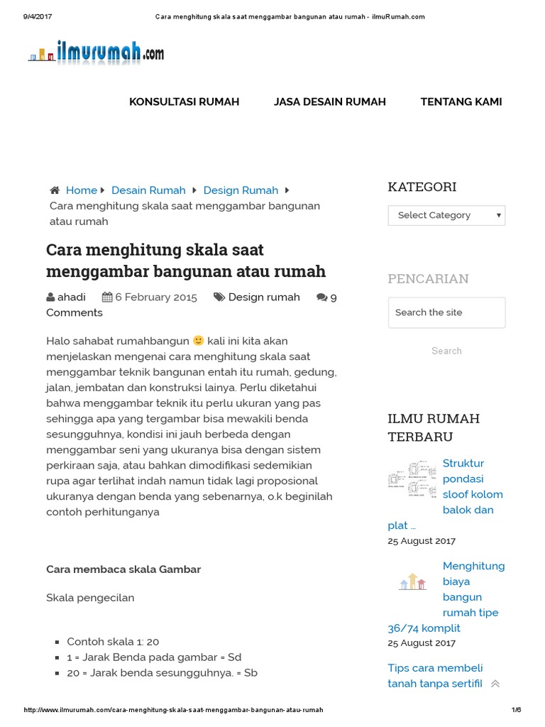 Cara Menghitung Skala Saat Menggambar Bangunan Atau Rumah IlmuRumah