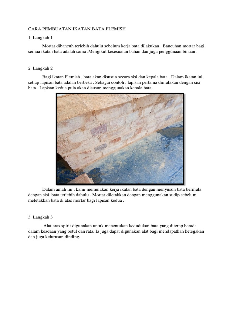 Cara Pembuatan Ikatan Bata Flemish Pdf