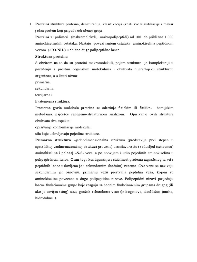 Proteini Struktura Proteina | PDF