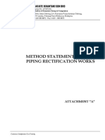 Method Statement For Mg1 Piping Rectification Works: Dynaciate (Kuantan) SDN BHD