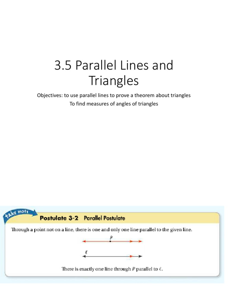 3.5 Parallel Lines and Triangles | PDF