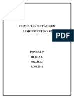 Computer Networks Assignment No. 02: Ponraj. P Iii Bca C 0822JC32 02.08.2010