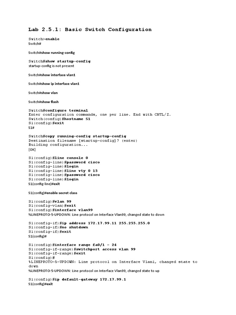 Commands For Ccna 3 4 Lab PDF Business Network Switch