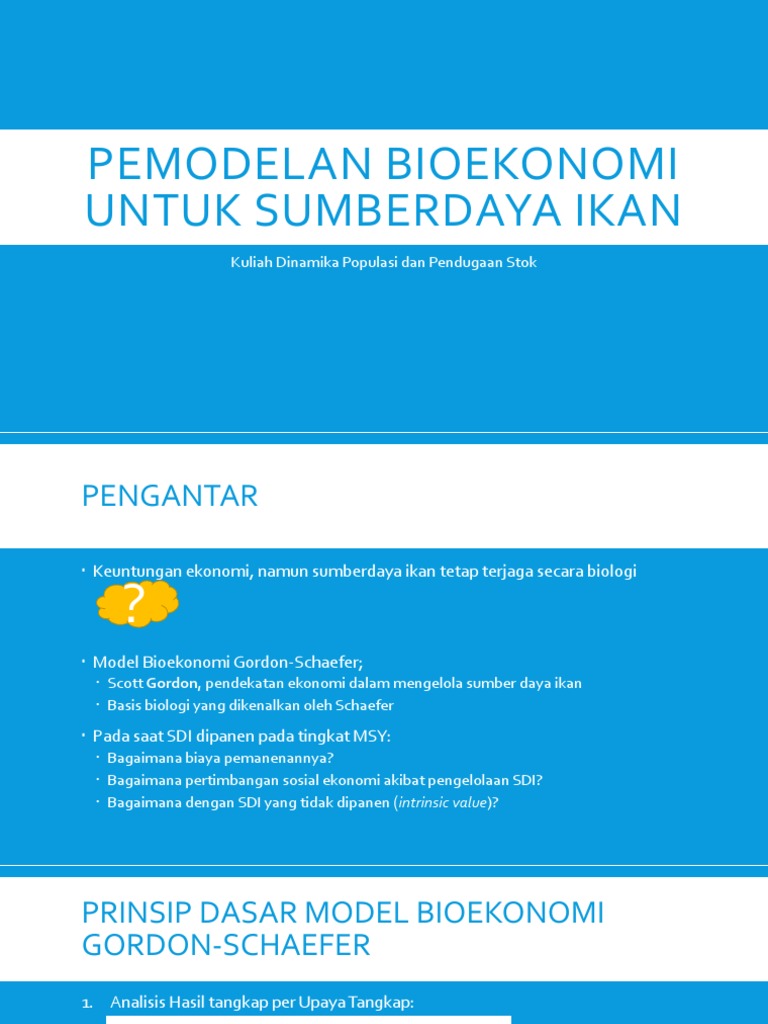 Model Bioekonomi Gordon-Schaefer Ikan | PDF