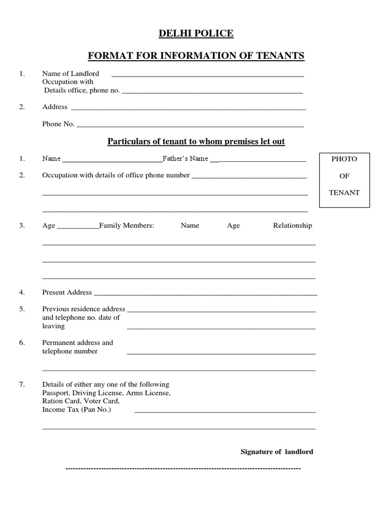 Tenant Verification Form | PDF | Official Documents | Government And ...