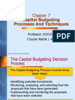 Capital Budgeting Processes and Techniques: Professor XXXXX Course Name / #