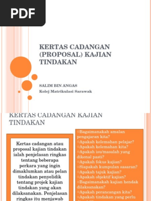 Kertas Cadangan Proposal Kajian Tindakan Pdf
