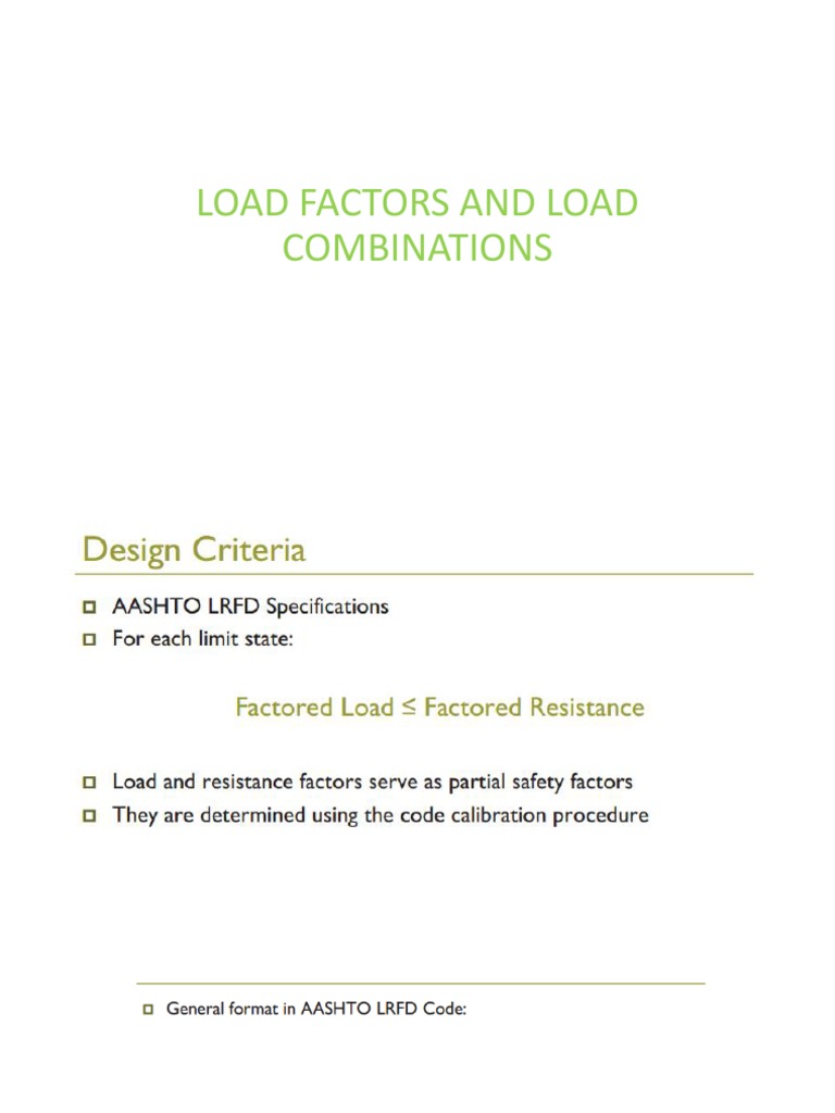 Load Factors and Load Combinations PDF