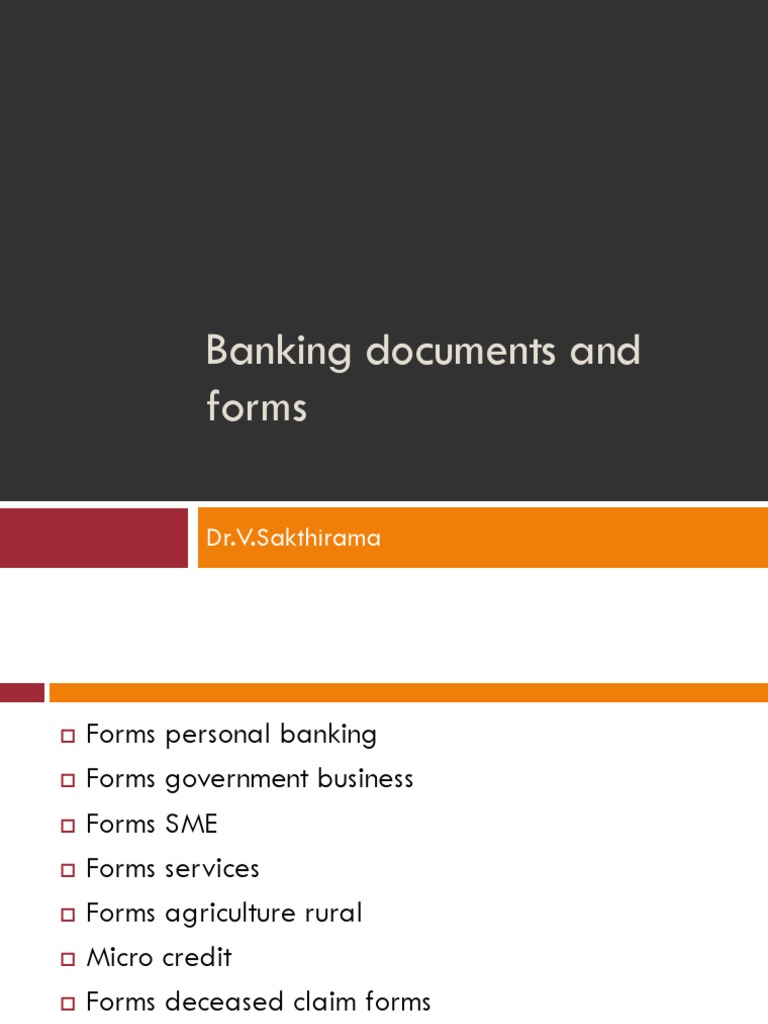 Comprehensive Banking Forms Guide | PDF | Financial Inclusion | Banks
