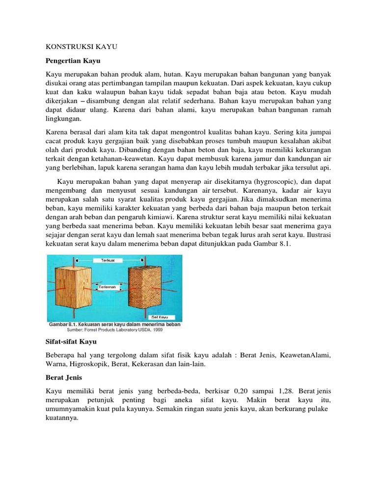 Ketahanan dan Sifat Kayu dalam Konstruksi | PDF | Griya & Taman ...