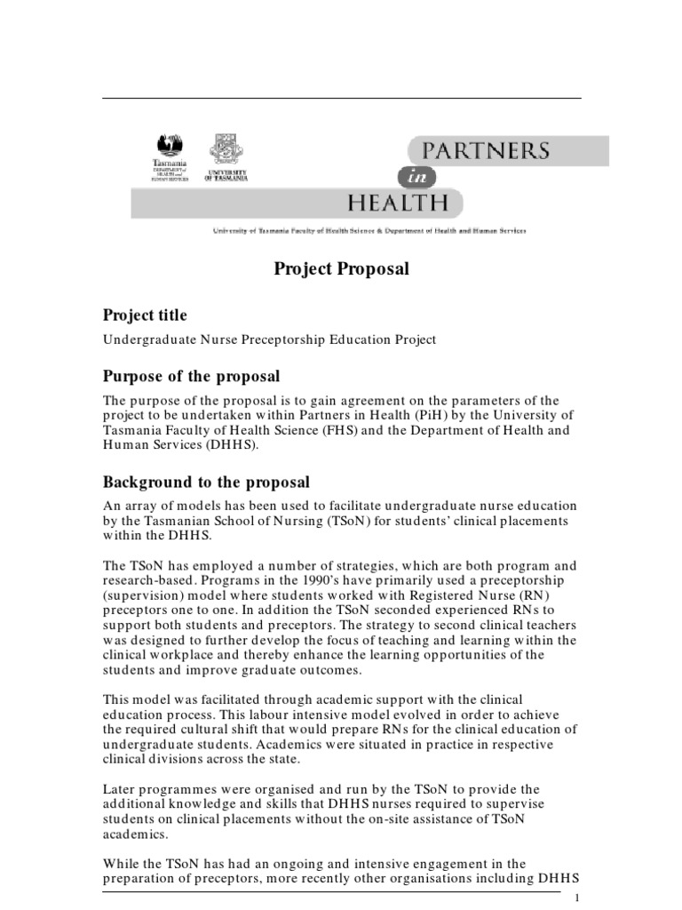 Project Proposal PDF Midwife Nursing