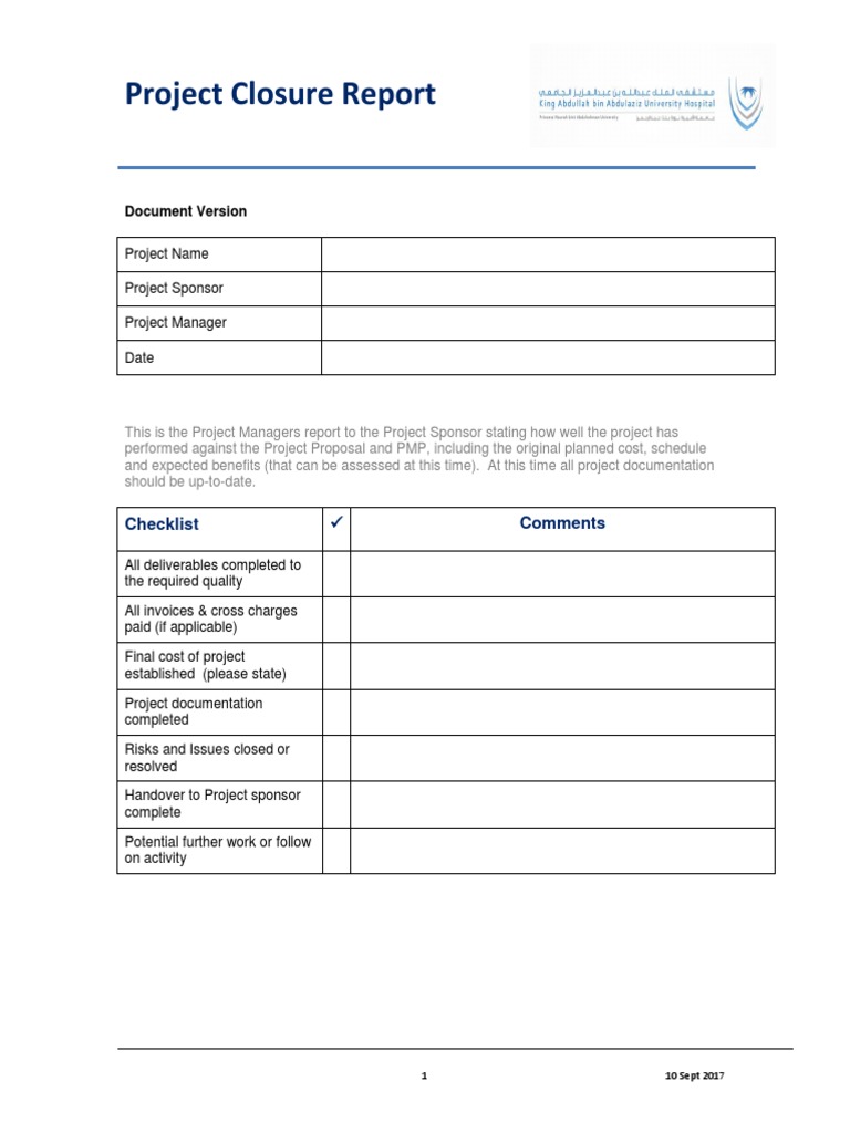 Project closure report pdf image