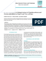 .In Vitro Cytotoxicity of Ethanol Extract of Gmelina Arborea and Grewia Umbellifera in HepG2 and Vero Cell Lines