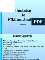 To HTML and Javascript: Session 1