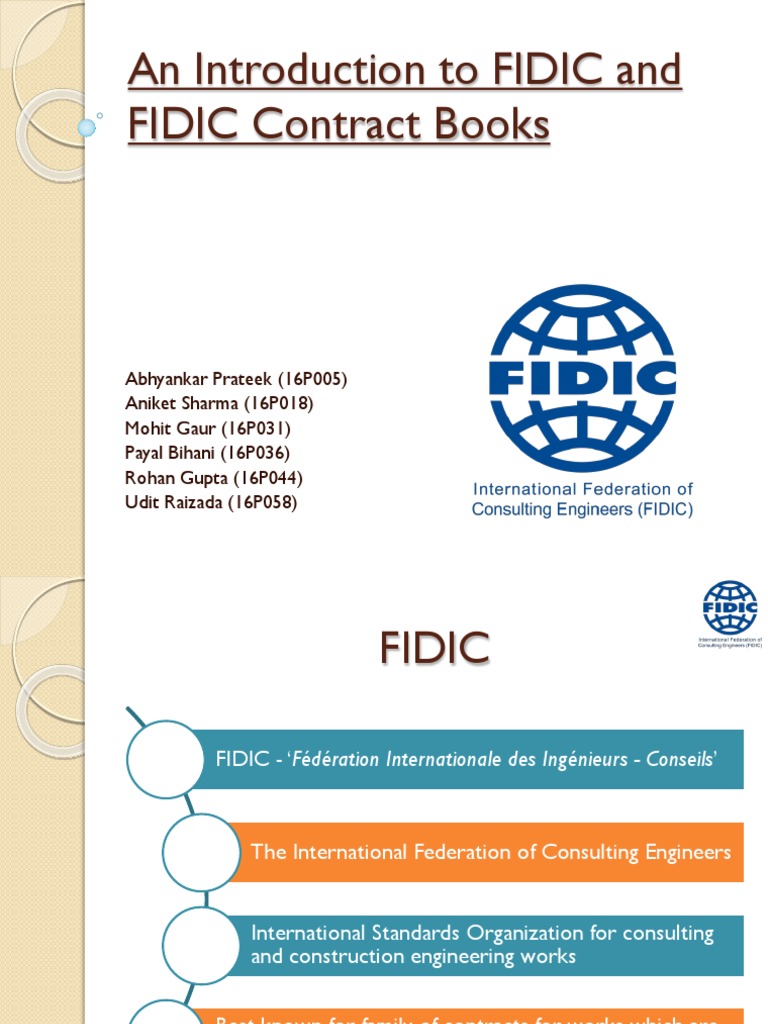 Fidic Contracts—Introduction To The Fidic Green Book 2024 – IQQJPA