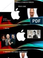 Describing A Famous Person Steve Jobs: English 1 Ms. Giovanna Torres