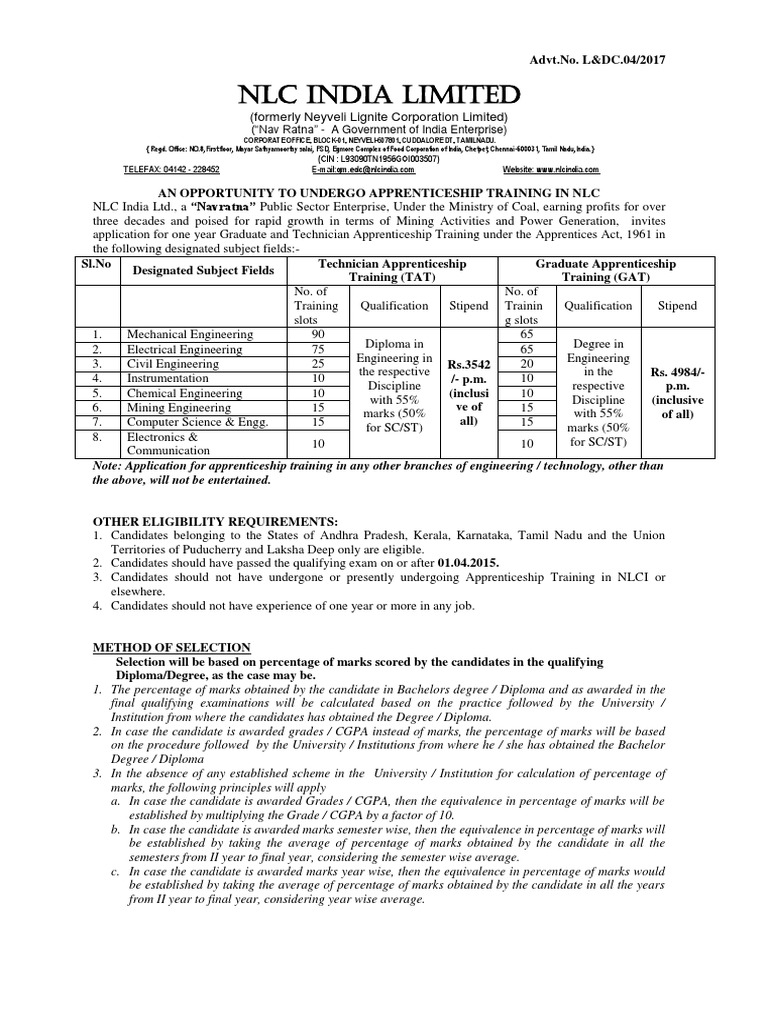 Nlc Recruitment 2024 Notification Pdf