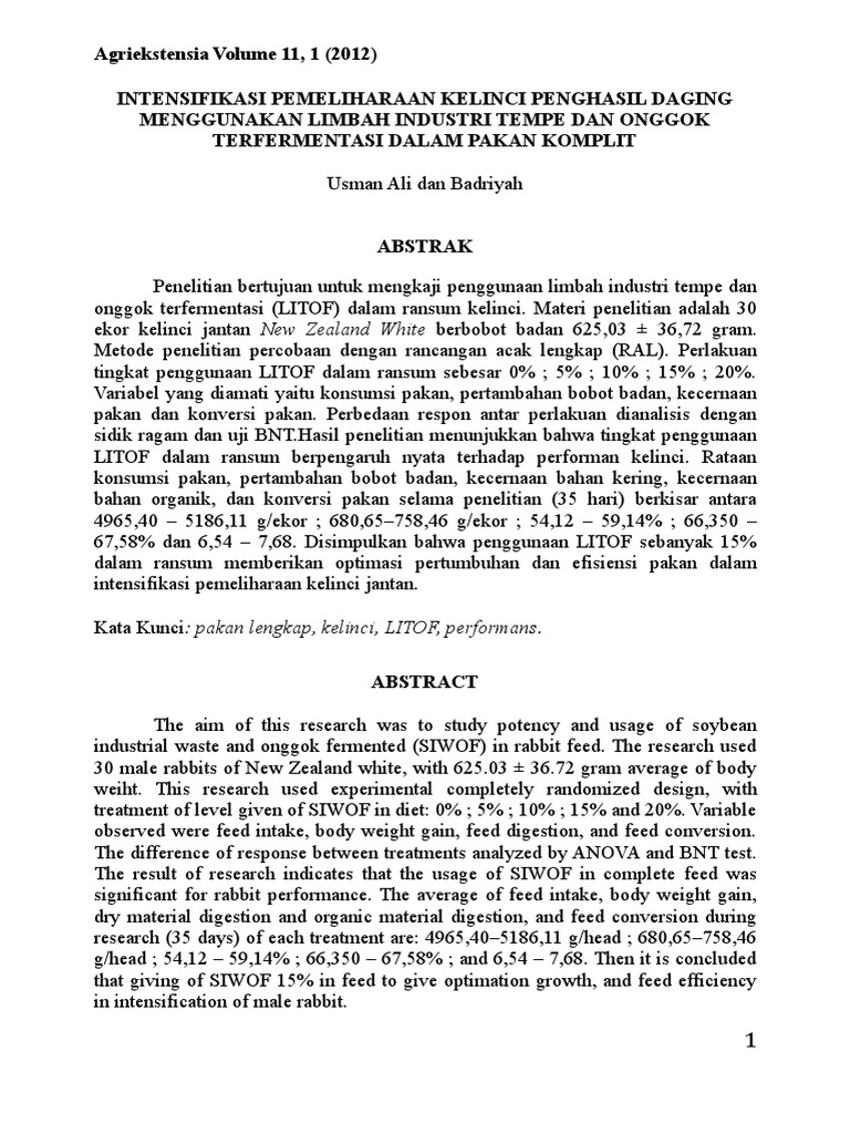 Kecernaan Kelinci Nas