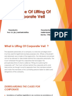 Doctrine of Lifting of Corporate Veil