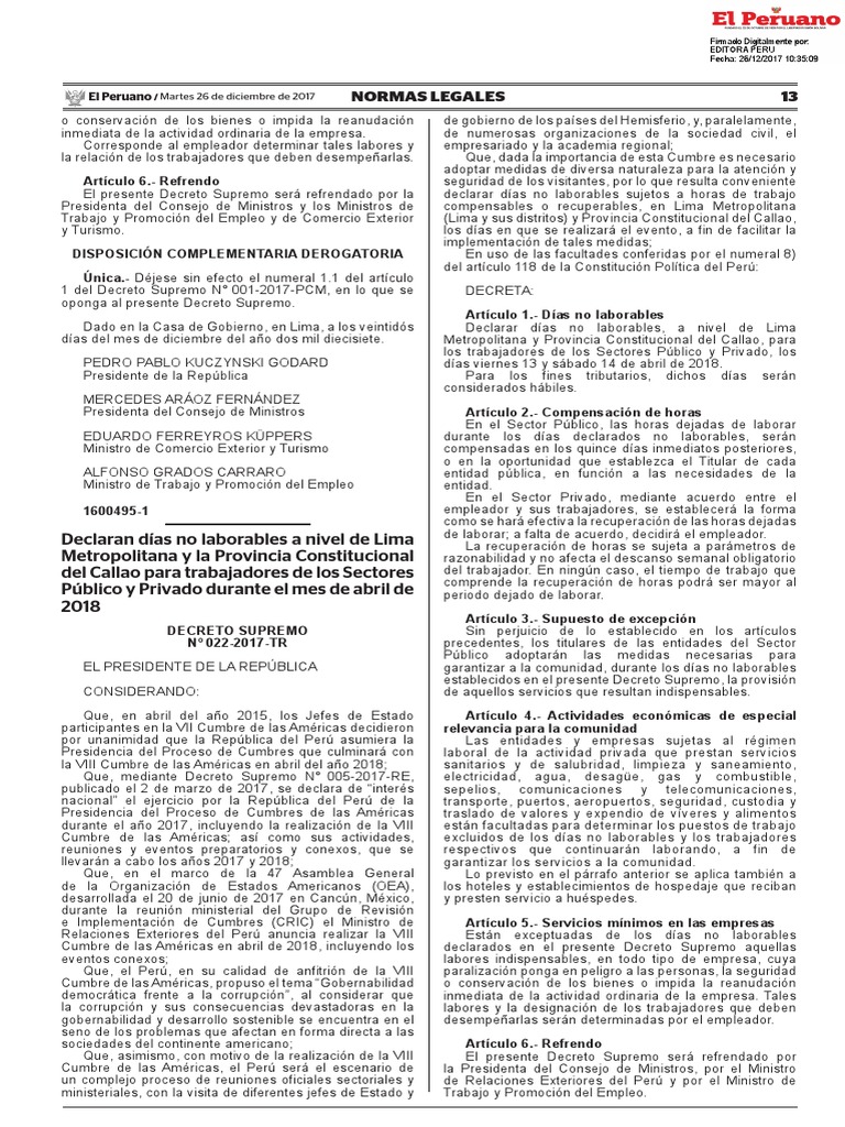 DECRETO SUPREMO Nº 0222017TR