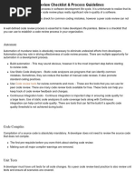 22 Point Code Review Checklist & Process Guidelines