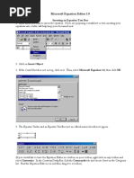 Microsoft Equation Editor 3.0: Inserting An Equation Text Box