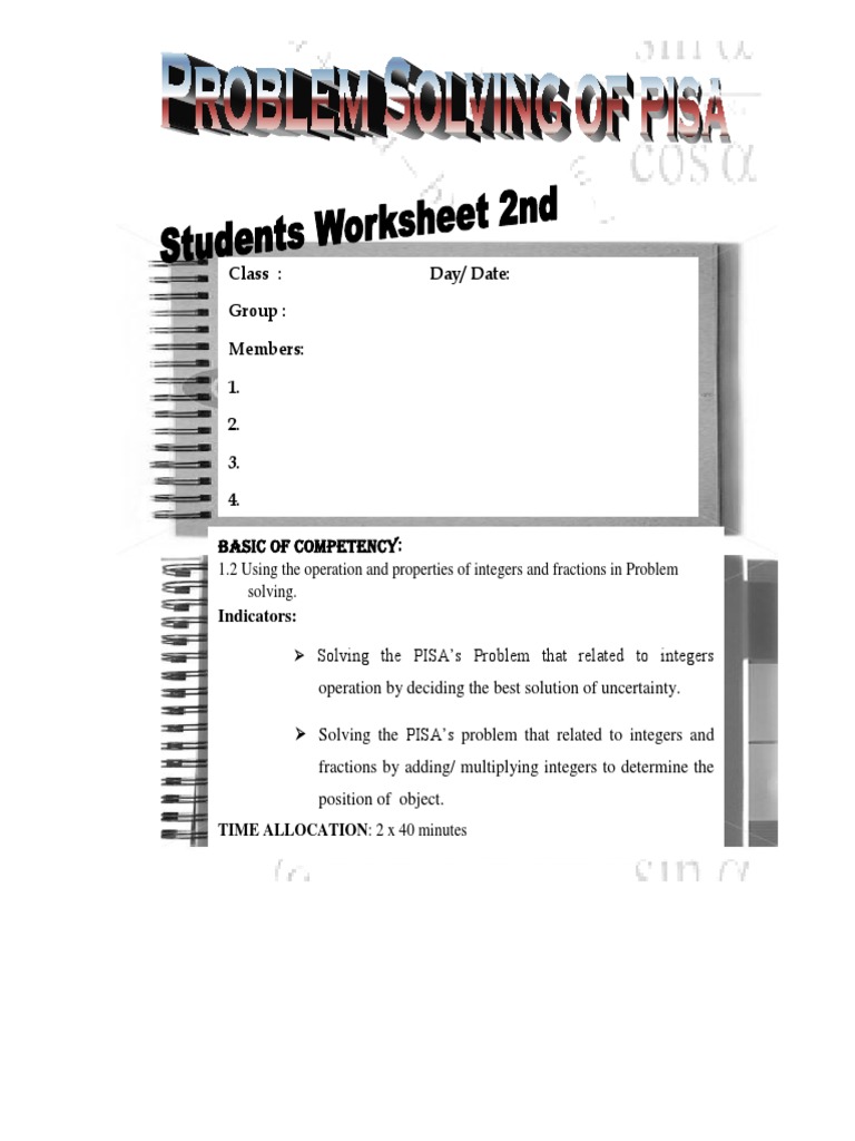Student Worksheet 2 | Physics & Mathematics | Mathematics
