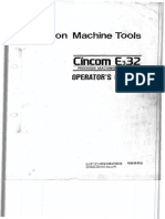 CNC Precision Machine Tools Cincom E332 Operator Manual Type IV