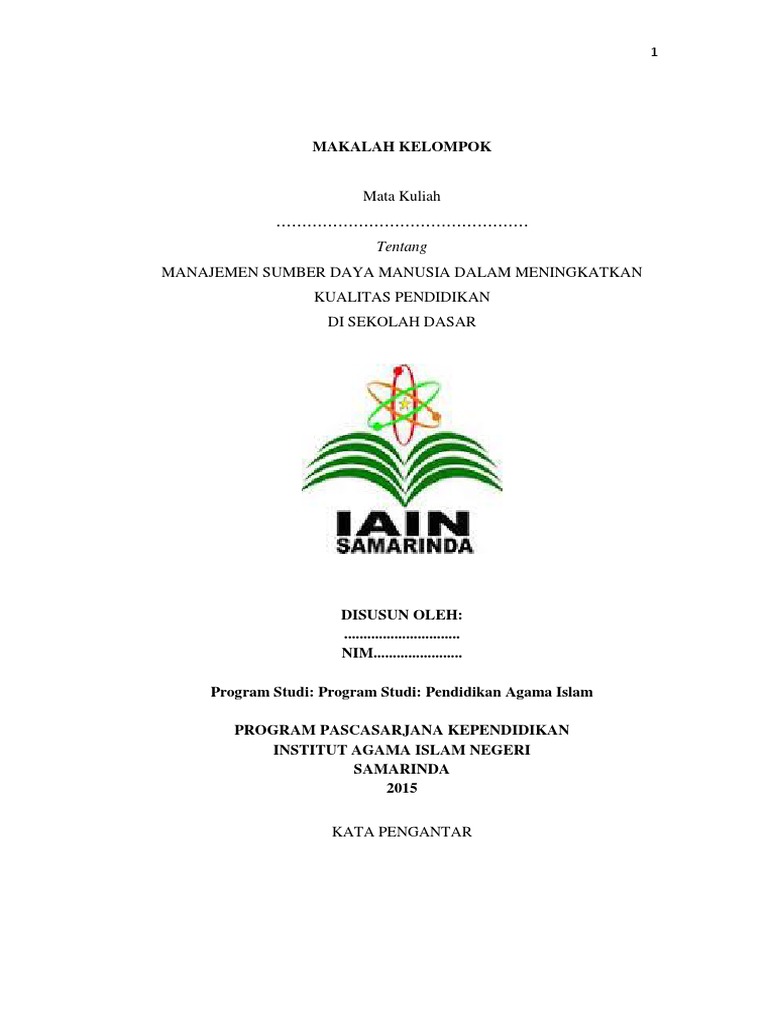 1 Makalah Manajemen Sdm Untuk Sd
