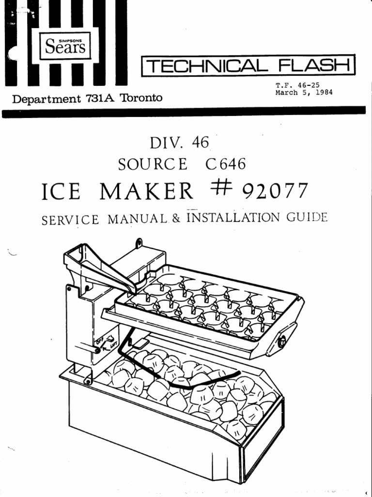 92007 Sears Whirlpool Flex Tray Ice Maker.pdf Water Ice