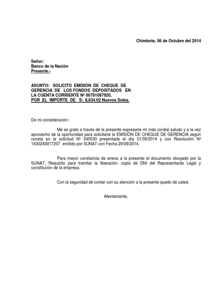 Solicitud de Cheque Gerencia - Bco Nacion | PDF | Derecho, image size:768x1024