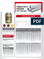 F.T. Tubo PVCU Presion NTP 399.003 399.002