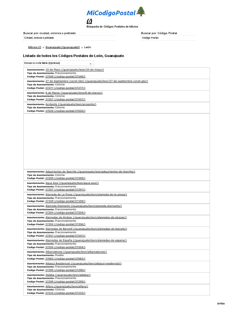 Listado de Todos Los Códigos Postales de León, Guanajuato Transporte de mercancías
