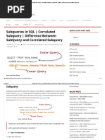 Subqueries in SQL - Correlated Subquery - Difference Between SubQuery and Correlated Subquery