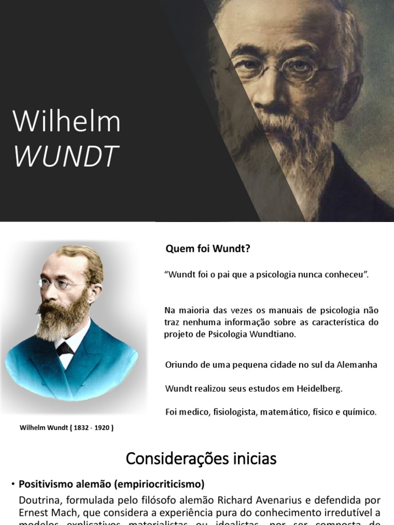 Wilhelm Wundt: Pai da Psicologia Científica | PDF | Psicologia ...
