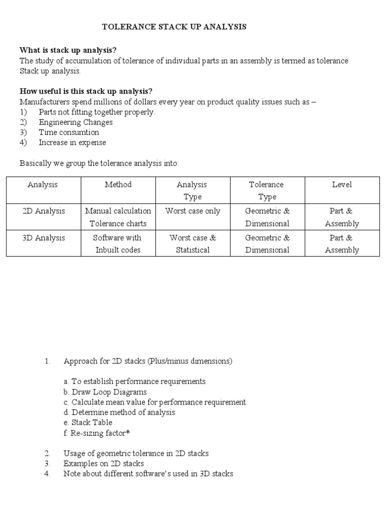 Tolerance Stack-Up Analysis Guide | PDF | Engineering Tolerance ...