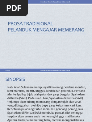 Prosa Tradisional Pelanduk Mengajar Memerang Pptx