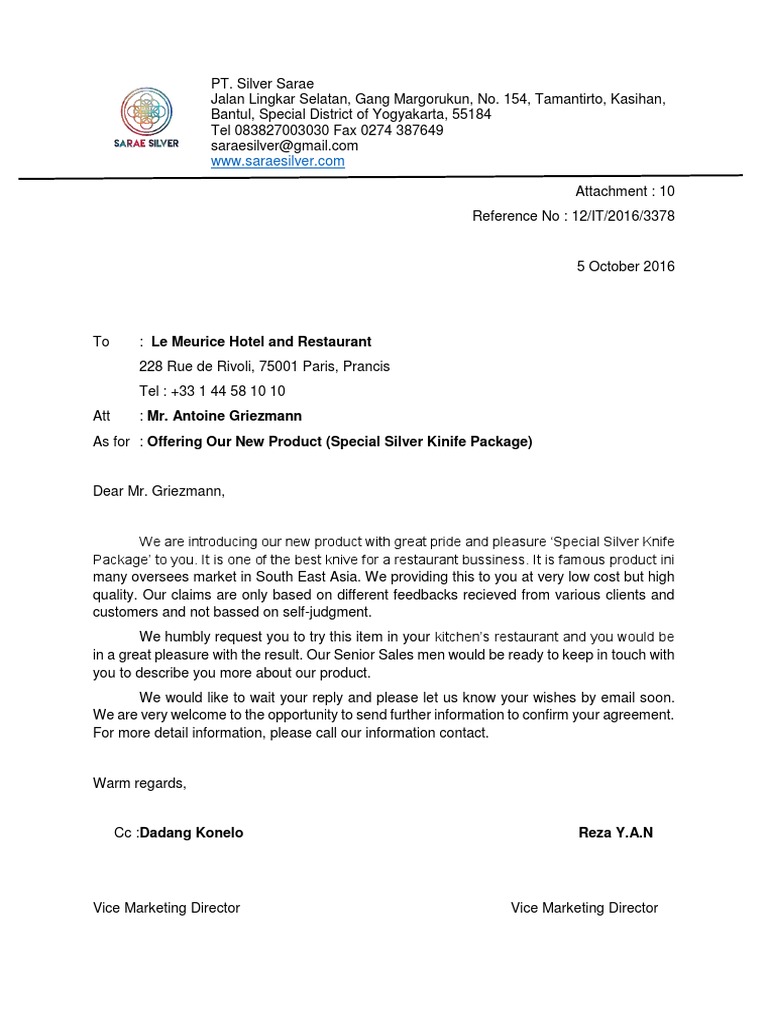 Contoh Surat Ekspor Barang Letter Of Credit Prices