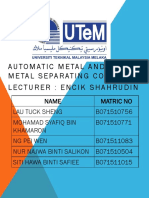 Automatic Metal and Non-Metal Separating Conveyor Lecturer: Encik Shahrudin